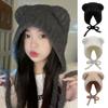 Velvet Lining Windproof Cap Woolen Bucket Hat Outdoor Cycling Cap  for Women