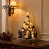 Glowing Manger Figurines Bethlehem Nativity Church Light Tower Lighted Christmas Village Scene with Star Sacred Display Tower & Figurine Christian