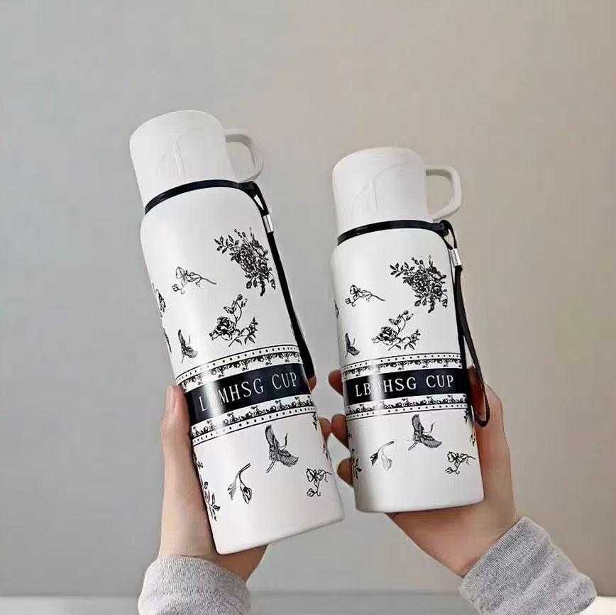 316 Stainless Steel Gardenia Thermos - Stylish Large-Capacity Tea Infuser for Students