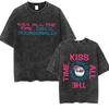 Sänger Harry Styles Popmusik Vintage-Waschungen T-Shirts Harajuku Baumwoll-T-Shirts Herren Damen Oversized Lässig Kurzarm-T-Shirt