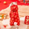 Day, Printed Dragon Pattern, Festive New Year's Greetings, Tang Clothing, Velvet Warm Four-legged Cotton-padded Clothes, Dog Pet Clothing, Cat Clothes