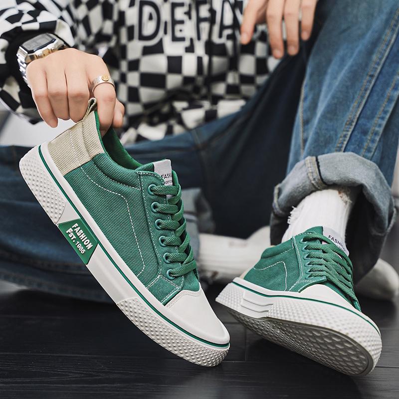 Men's Canvas Shoes Outdoor Fashion Skateboard Shoes for Men Comfor Non-Slip Casual Sneakers Breathable Men Walking Shoes