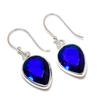 Naturaal Blue Sapphire Gemstone Earrings, 925 Sterling Silver Earring, Handmade Boho Silver Jewelry Dangle Earrings, Mother's Day Gift