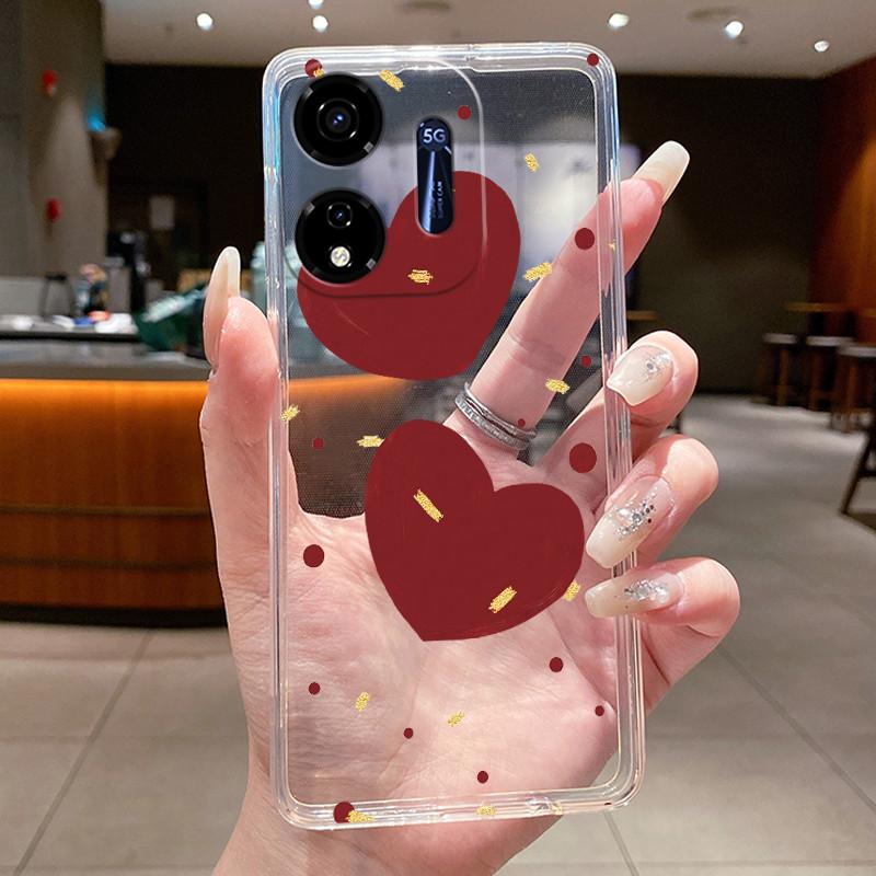 Für Itel P55 5G Hülle Ite Power 55 5G Handyhülle Blume Schmetterling Dünne Hüllen P661N P665L Capa Transparent Weiches Silikon TPU Cover