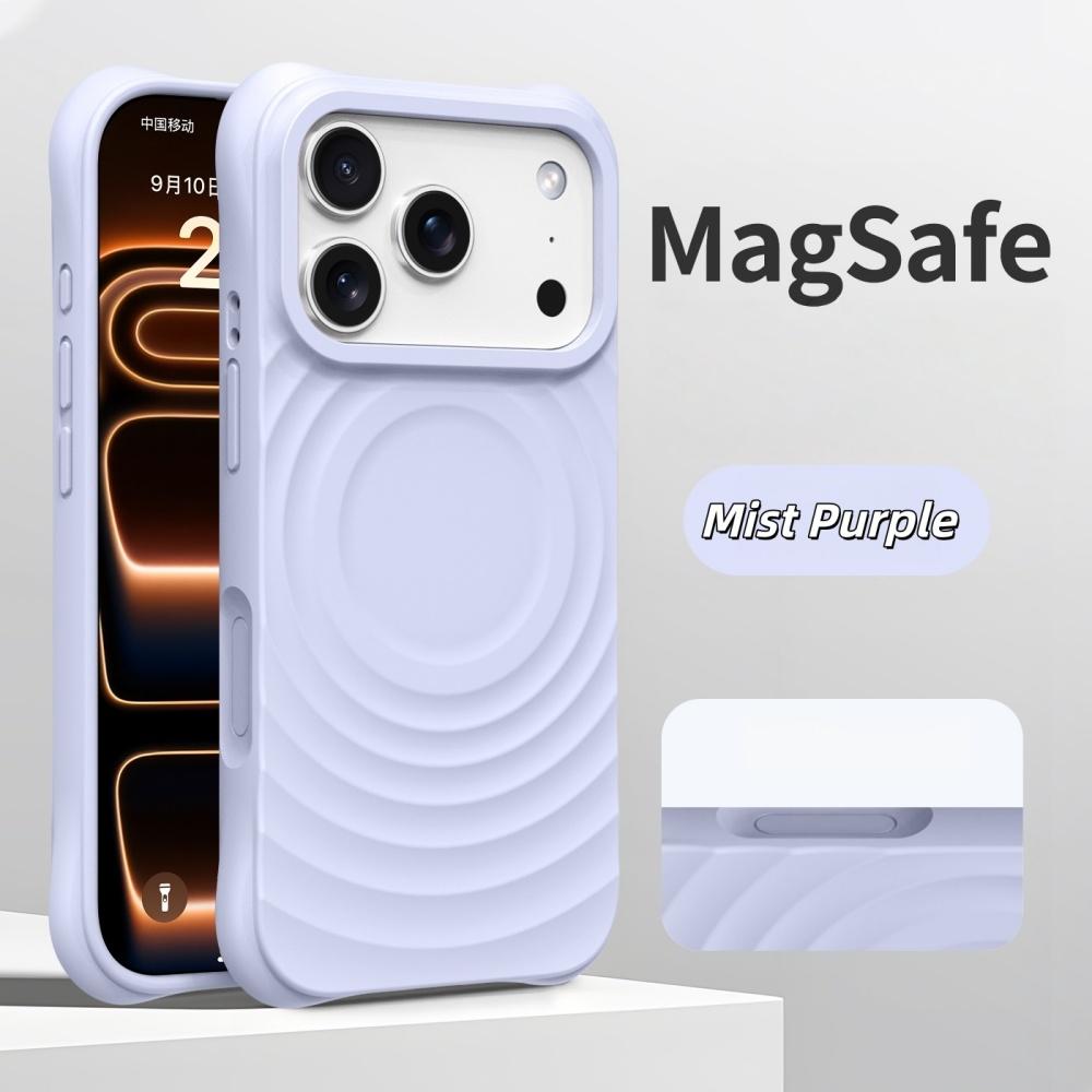 Coque de téléphone magnétique pour iPhone 17Pro Air 16 15 14 17 Pro Max Étui pour charge sans fil Magsafe Silicone Ondulation de l'eau Souple Coque