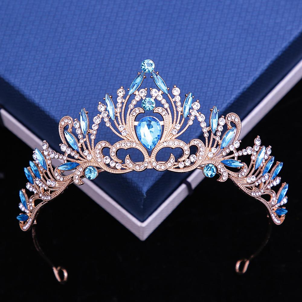 DIEZI 6 Colors Elegant Korean Girls Crystal Tiara Crown For Women Party Wedding Princess Rhinestone Bridal Crown Hair Jewelry