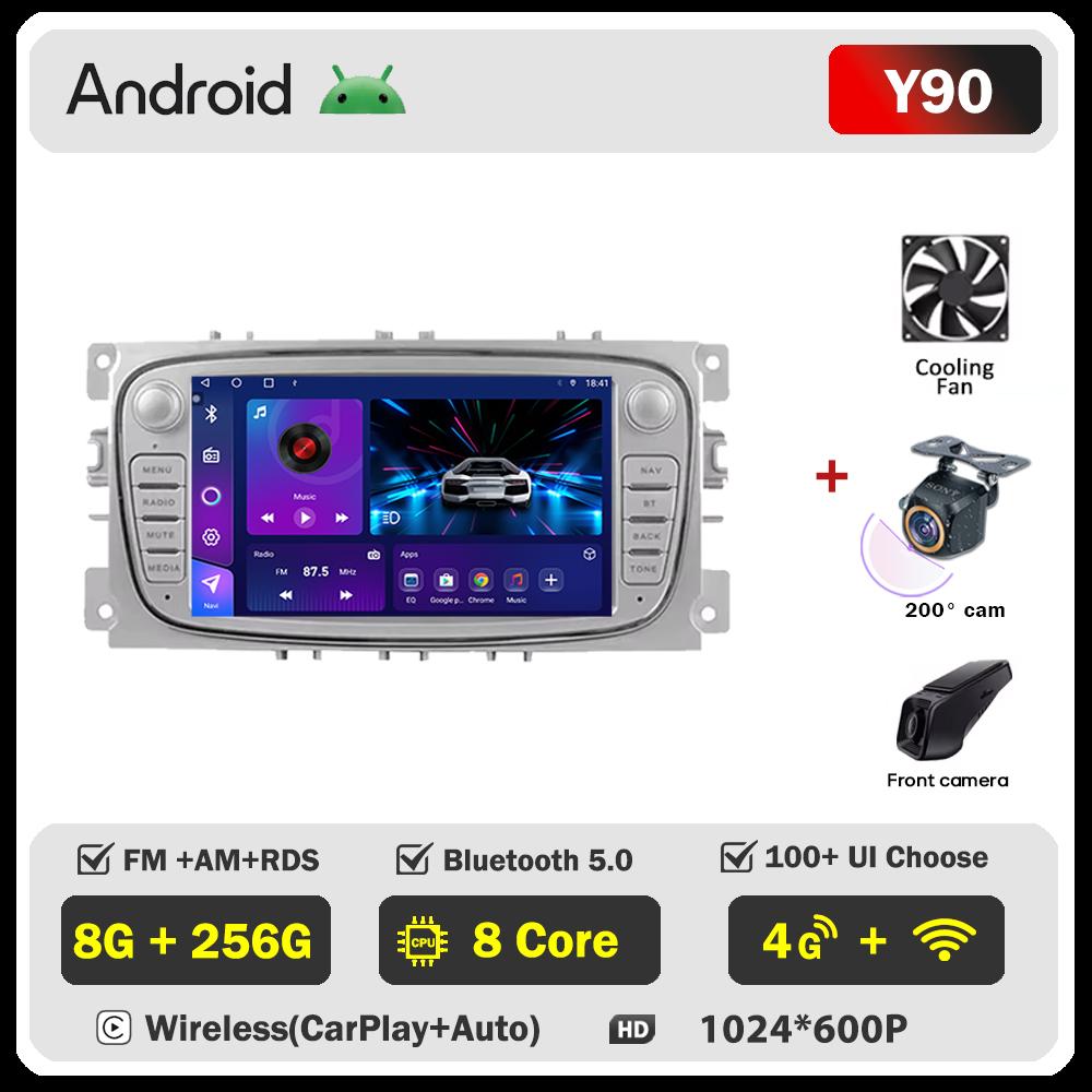 2 Din Autoradio Car Multimedia Video Radio Player For Ford Focus Mondeo C-MAX S-MAX Galaxy II Kuga 3 Android Wifi GPS Navigation
