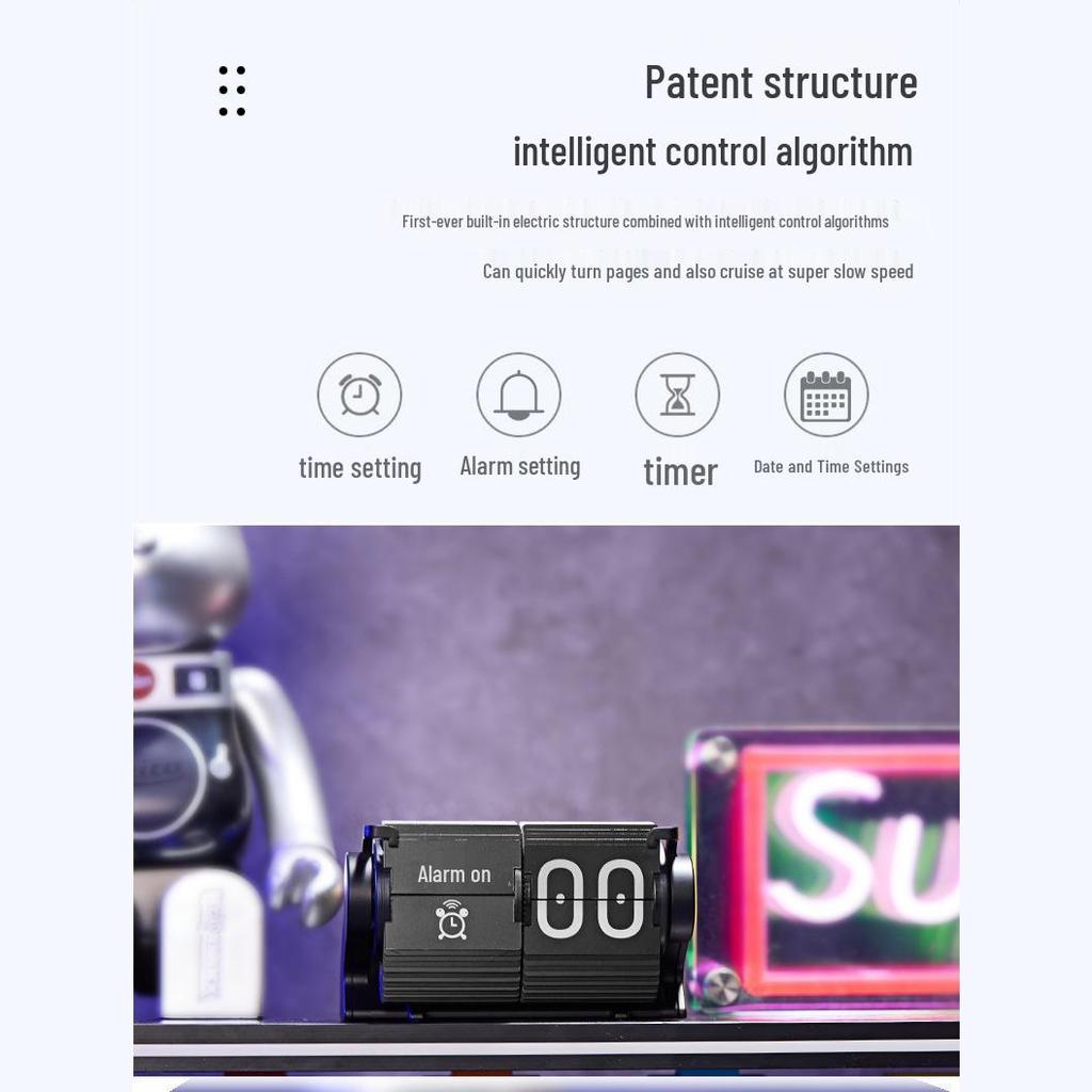 Time Flow Ring: Creative Smart Desk Clock with Automatic Time Correction and Multifunctional Alarm