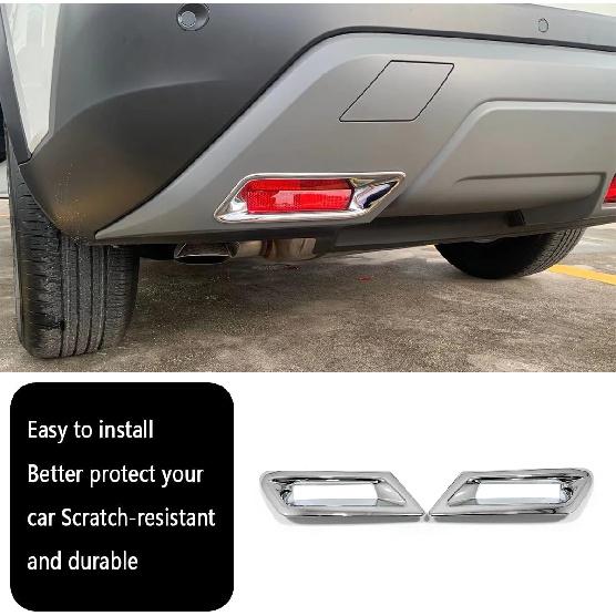 Car Accessories Fit for Nissan New Rogue 2021 2022 2023 2024 2025 2026 Rear Lower Fog Light Lamp Cover Trims (Chrome) 2PCS ABS Not Fit Rogue S
