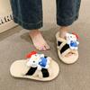 Cute Internet celebrity tide cartoon slippers women 2025 autumn and winter wear holiday non-slip home indoor wool cotton slippers