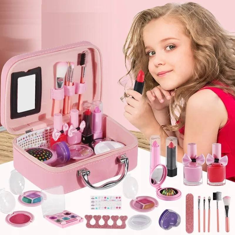 Large Set of Cosmetics for Nail Makeup for Girls in a Case