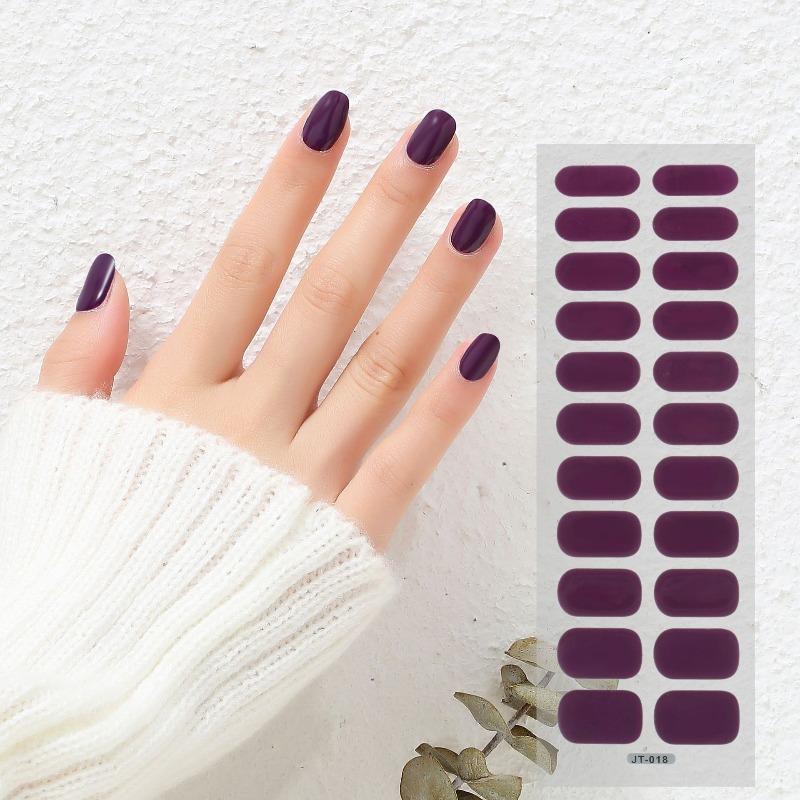 

Gel Nail Stickers, Waterproof 22-finger Light Therapy Lamp Nail Stickers, Nail Polish Glue Semi-baked Nail Stickers JT018