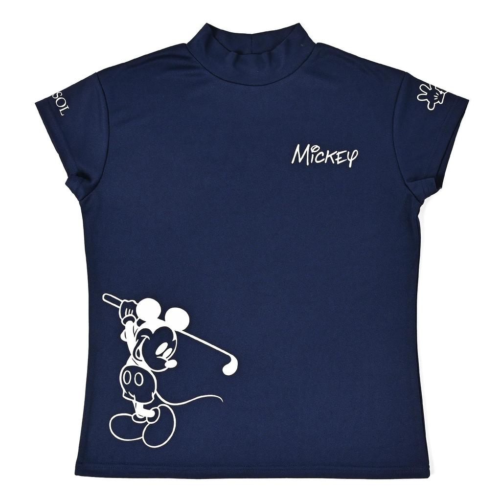 Delsol 7850 NV Mickey Mouse Short Sleeve Mock Neck Shirt (M)