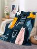 Cute Cartoon Cat Throw Blanket Ultra Soft for Sofa Travel Yoga Picnic Portable Cozy Tin Blankets