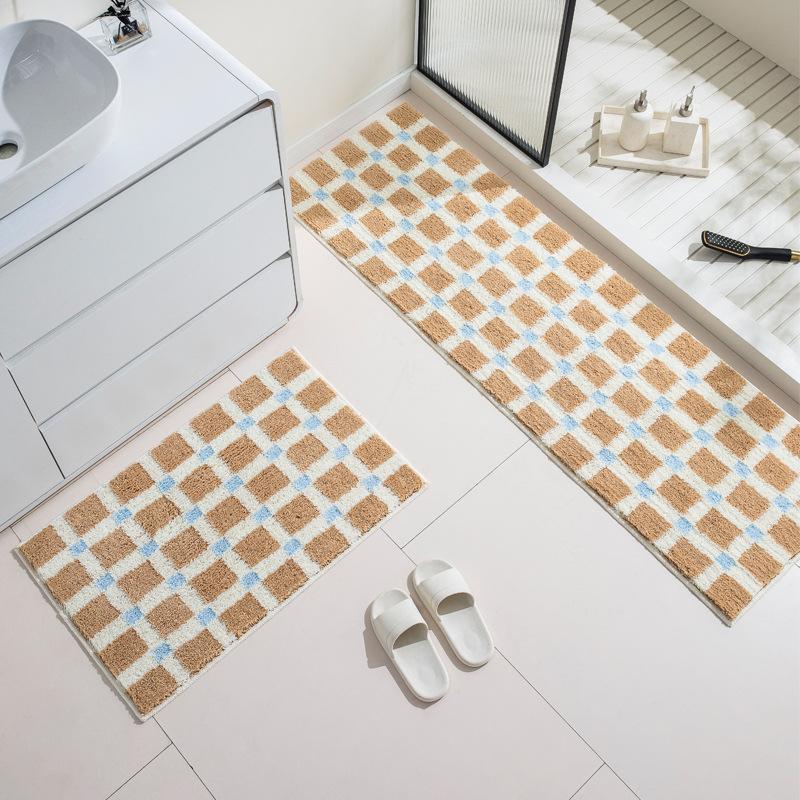 

Впитывающий коврик для ванной в корейском стиле с толстым флокированием, нескользящий коврик для ног, коврик для спальни 40X60CM