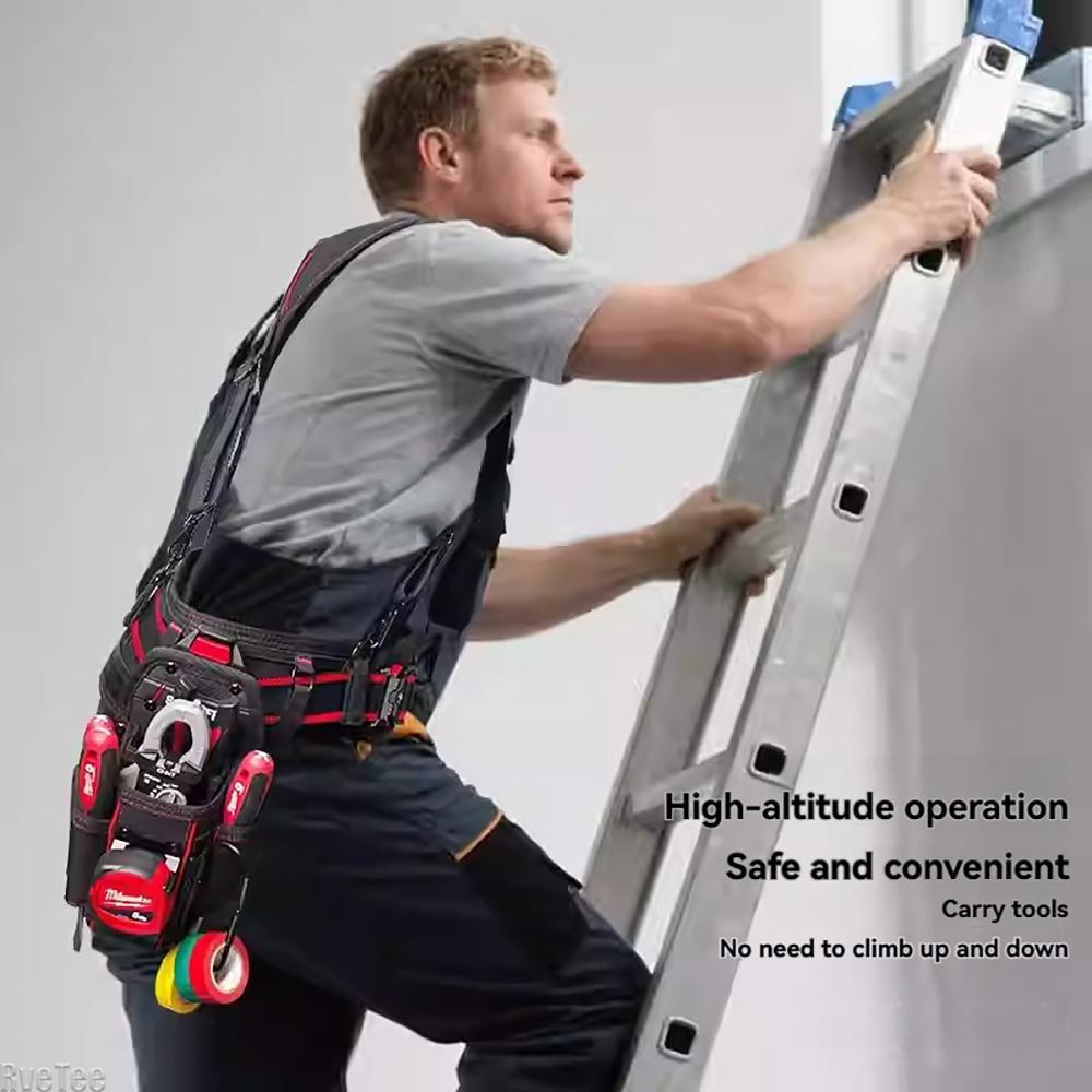 STARJIFF Heavy Duty 1680D Quick-Hang Tool Belt Bag Electrician Organizer with Tape Measure And Hook for Hand Tools