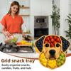 Charcuterie Platter with Compartments Dog Themed Appetizer Tray for Cheese Meats And Snacks Dog-Faced Serving Board for Parties And Picnics