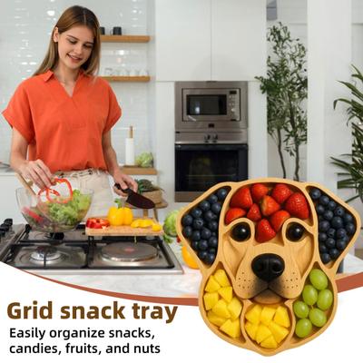 Charcuterie talíř s přihrádkami Podnos na předkrmy s psí tématikou na sýr