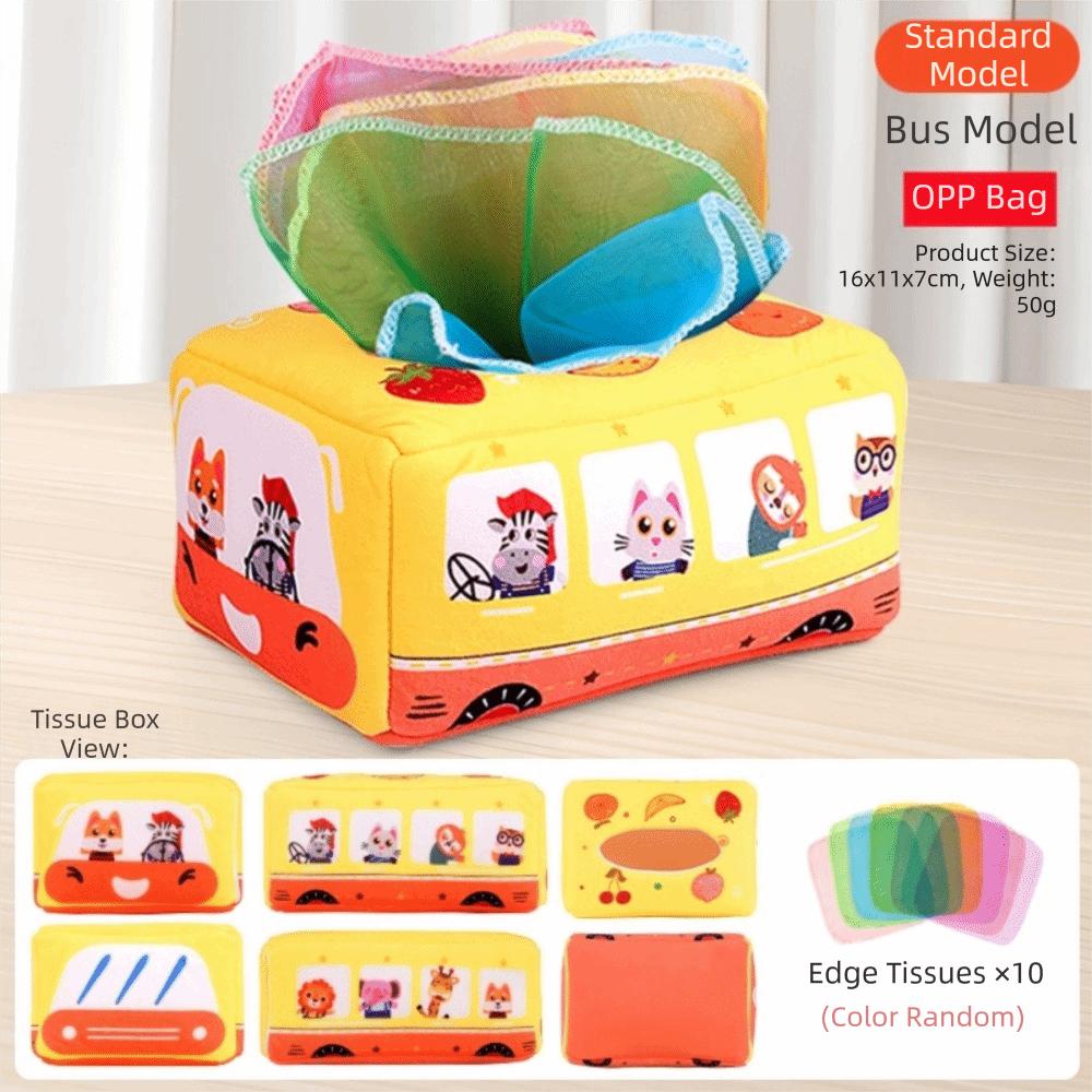 Interactive Baby Montessori Boxes Educational Infant Pull Along Tissue Box Toys  Finger Exercising