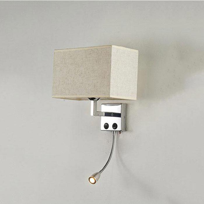 Minimalist Modern Wall Lamps Living Room Bedroom Bedside E27 LED Lighting with Rectangle Texture Shade Decoration