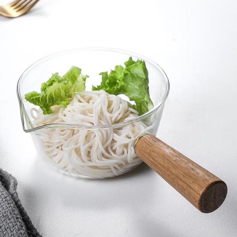 Мистер. Прозрачный стеклянный молочник Jian с деревянной ручкой