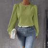 New Spring Round Neck Long Sleeve Loose Blouse Women Solid Color Office Shirt Ladies Casual Simple Tops Female Solid Color  Fashion Elegant Clothing