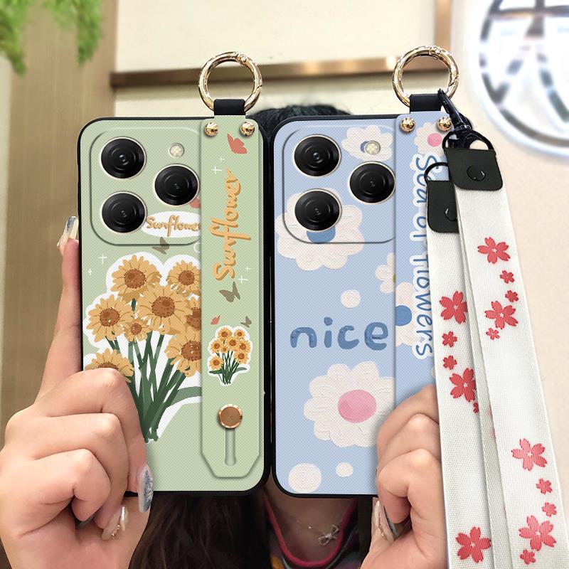 Wristband Anti-dust Phone Case For Tecno Spark20 Pro/KJ6 Anti-knock Soft case Silicone Shockproof Lanyard Wrist Strap