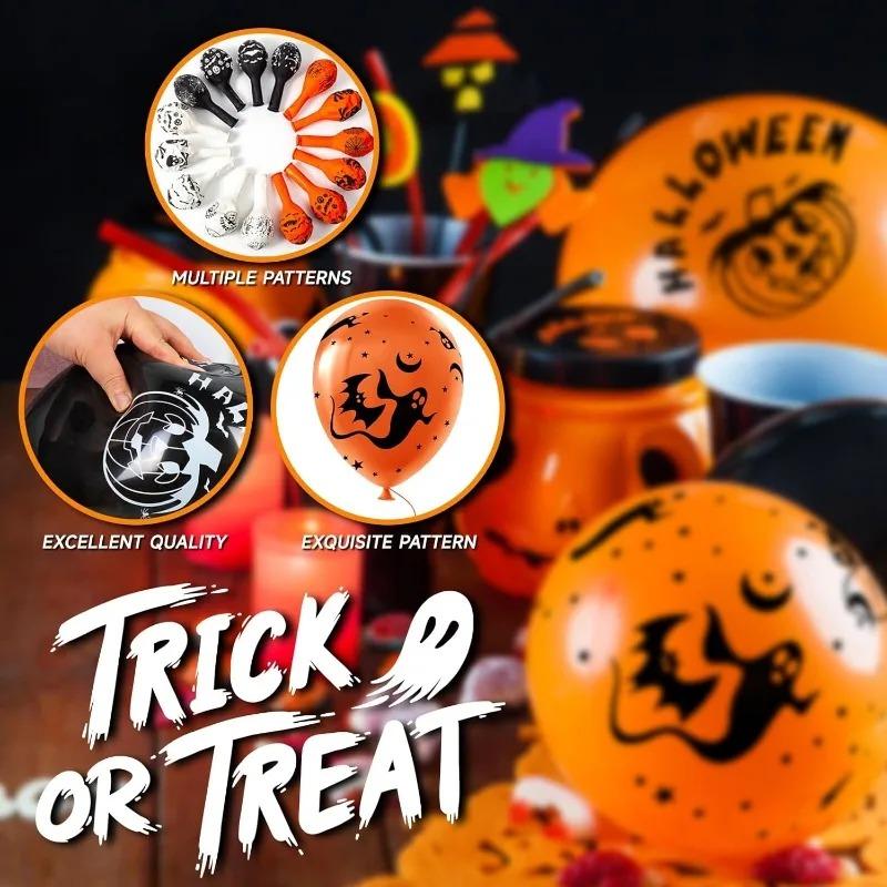 100/10PCS Halloween Balloons Creative Pumpkin Spider Latex Inflatable Balloon Toys Halloween Party Decor Supplies Prop Globos