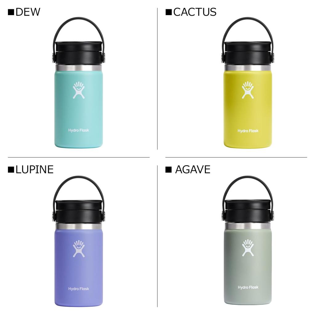 Flex Sip Wide Mouth Coffee Stainless Steel 12oz Insulated Japanese Bottle, (354ml), Indigo, (Official Product)
