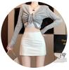 High-Waisted A-Line Short Skirt - Women's Spring Fashion with Anti-Exposure Style and Patchwork Design