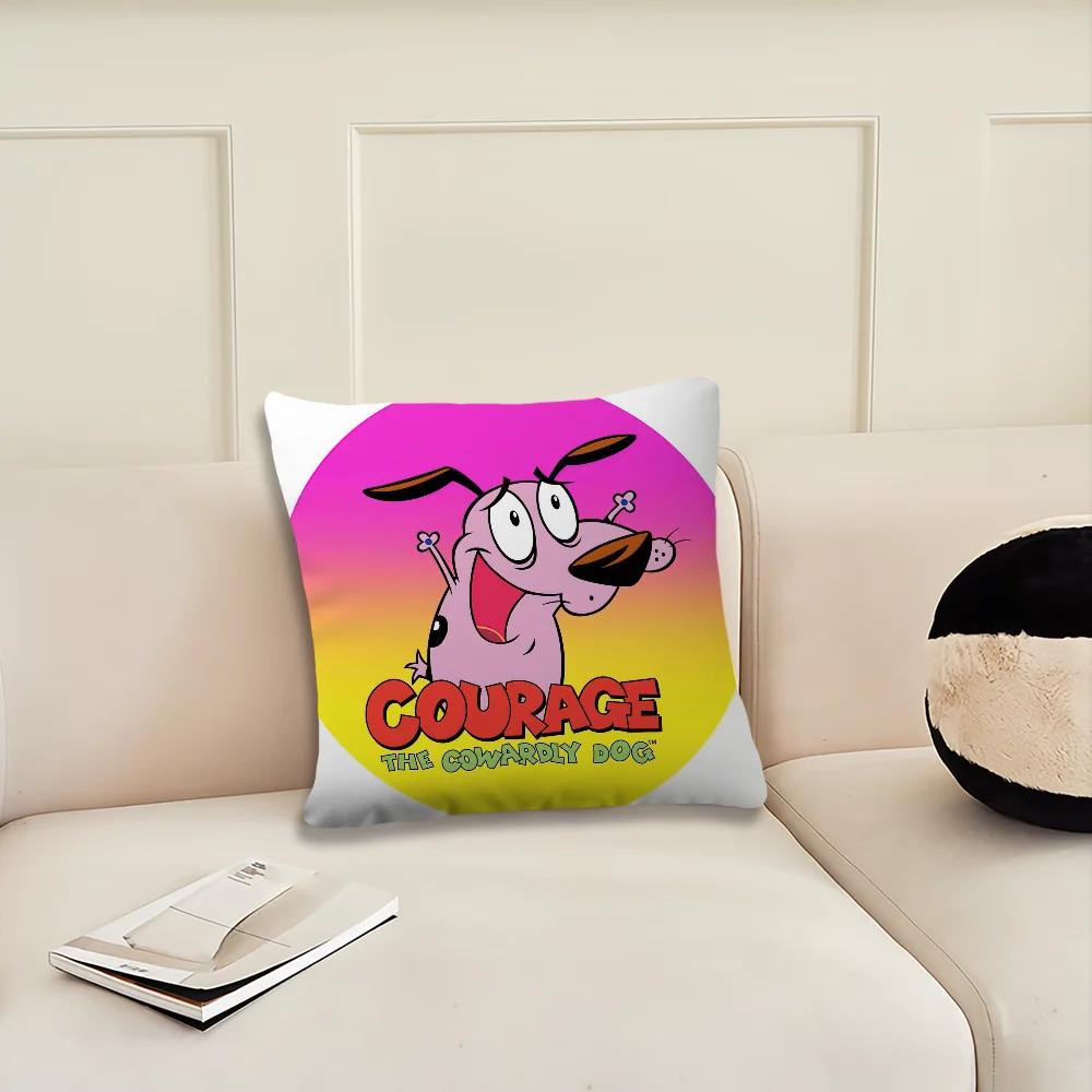 Cartoon C-C-ourage The C-Cowardly Dog Decoration Room Home Sofa Living Office Car Nordic Simplicity Pillow Cover