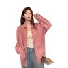 Korean Style Gentle Pink Turn-Down Collar Long Sleeve Slimming Shirt for Women – Spring & Autumn Loose Fit Top.