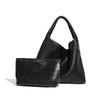 Pure hand-woven women's bags, large-capacity shoulder handbags, fashionable and versatile underarm bags, exquisite and simple