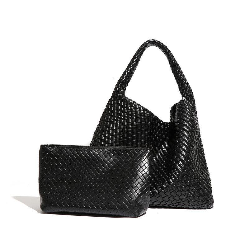 Pure Hand-woven Women's Bags, Large-capacity Shoulder Handbags, Fashionable and Versatile Underarm Bags, Exquisite and Simple