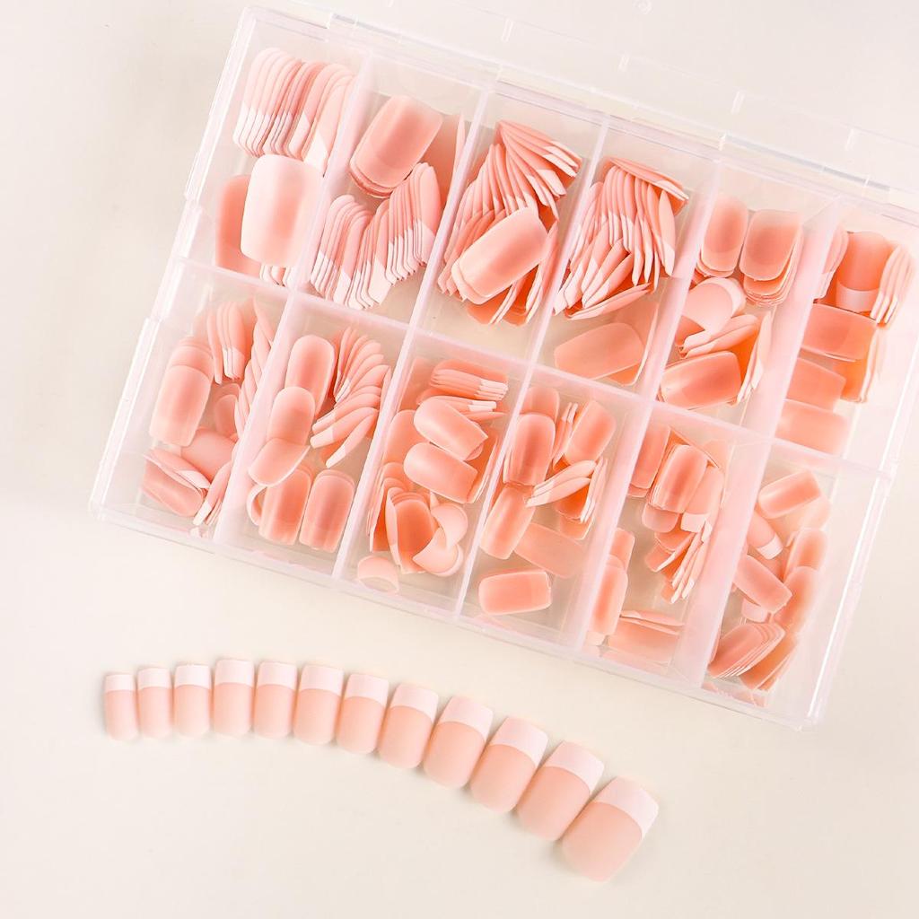 European American Medium Almond French Pointed Wearable False Nails - 360 Pieces