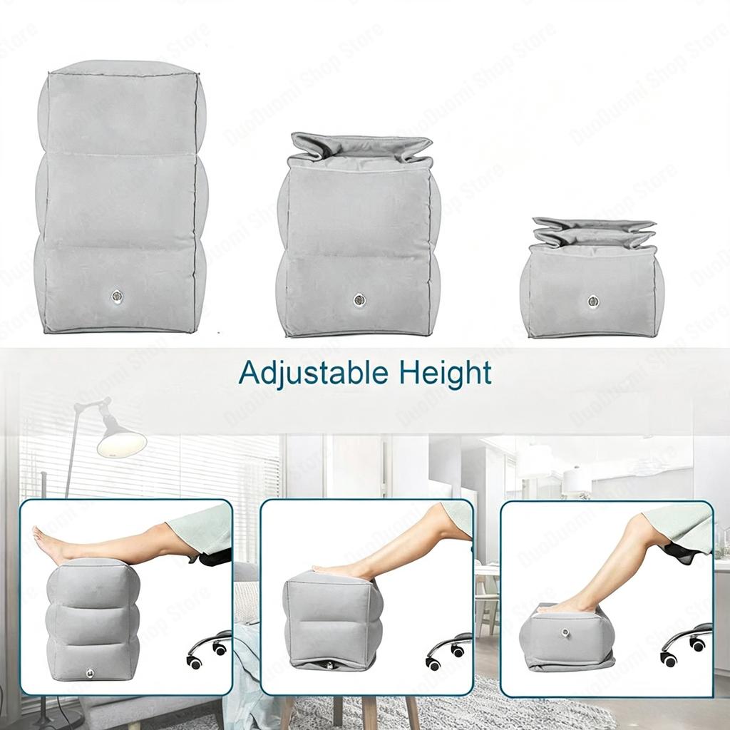 3-Layer Flight Sleeping Footrest Pillow Resting Pillow On Airplane Car Bus Pillow Inflatable Travel Foot Rest Pillow Foot Pad