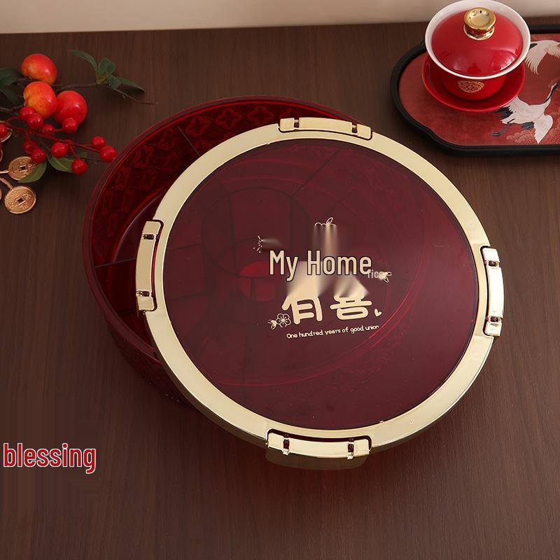 Red Compartmented Candy & Nut Tray for Coffee Table
