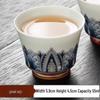 Blue and White Porcelain Lotus Kung Fu Tea Set: Enamel Teacup, Hovering Lid, Teapot, Saucer, and Master Cup.