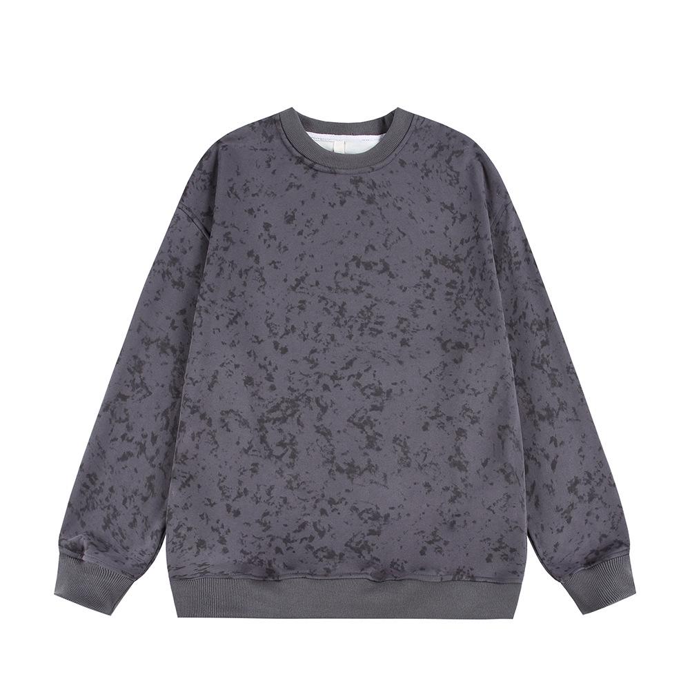2025 Men's Casual Tie-Dye Cotton Hoodie, 320g, Round Neck, Long Sleeve, Two-Zipper Design