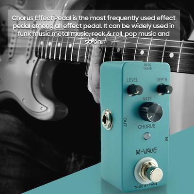 M-VAVE CHORUS Pedale effetto chorus classico analogico per chitarra True Bypass Full Metal Shell, Chorus