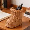 Festival Storage Solution Boots Shaped Imitation Rattan Basket, Hand Woven Decorative Container, Portable Gift Basket Large Capacity Reusable