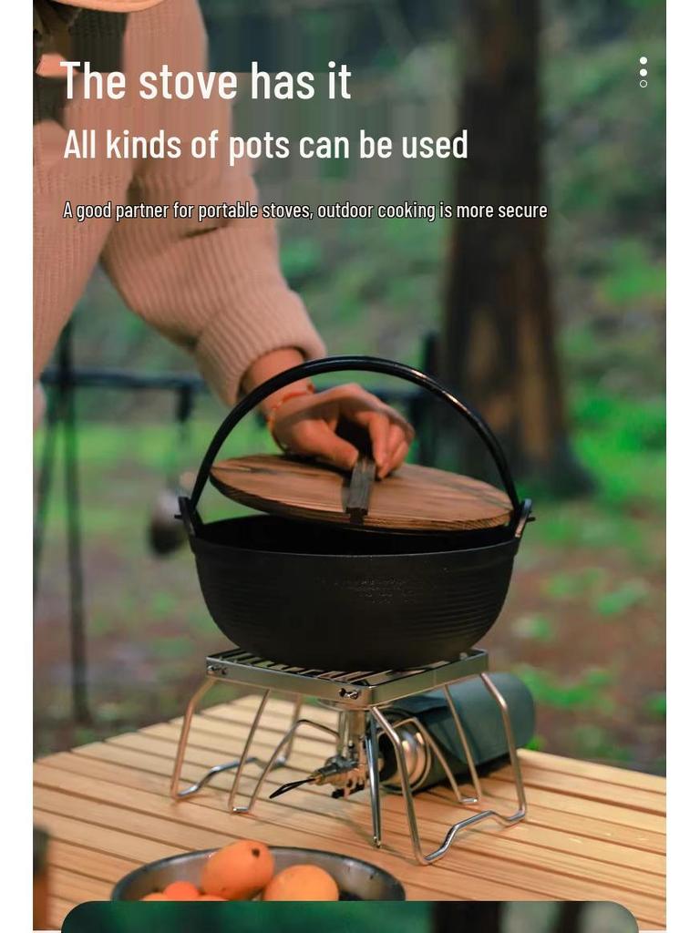 Portable Stainless Steel Mini BBQ Grill & Stove Stand