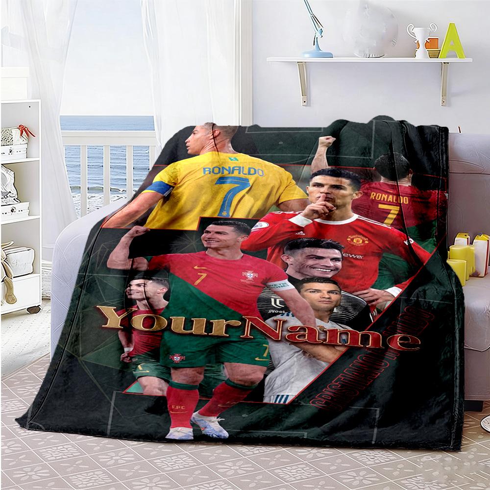 Cristiano Ronaldo 135 Customize Your Name Blanket Throw Personalized Blanket Durable Comfort Great for Bedding Sofa Office Chair Chair