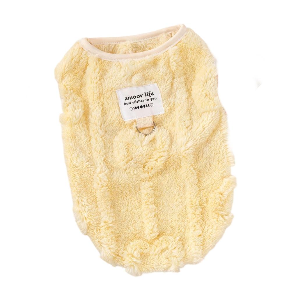 Fleece Haustierweste Winter für Hund/ - Mit Leine führbar, Herzmuster, -Haarend