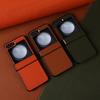 Hand Crafted Genuine Leather Case For Samsung Galaxy Z flip Phone Cover Galaxy Z Flip 3 flip4  Back Shell Coque Capa