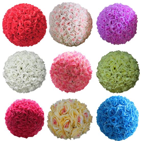 Falske roser ball Plastblomster ball Kunstige roser som ikke falmer for babyshower bryllupsdekorasjon
