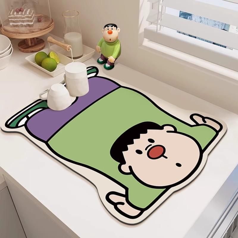 Kitchen Countertop Diatom Mud Drain Mat Table Direct Drink Machine Coffee Machine Absorbing Mat Water Resist Control and Heat Insulate Mat 40 * 40cm (Diatom Mud)