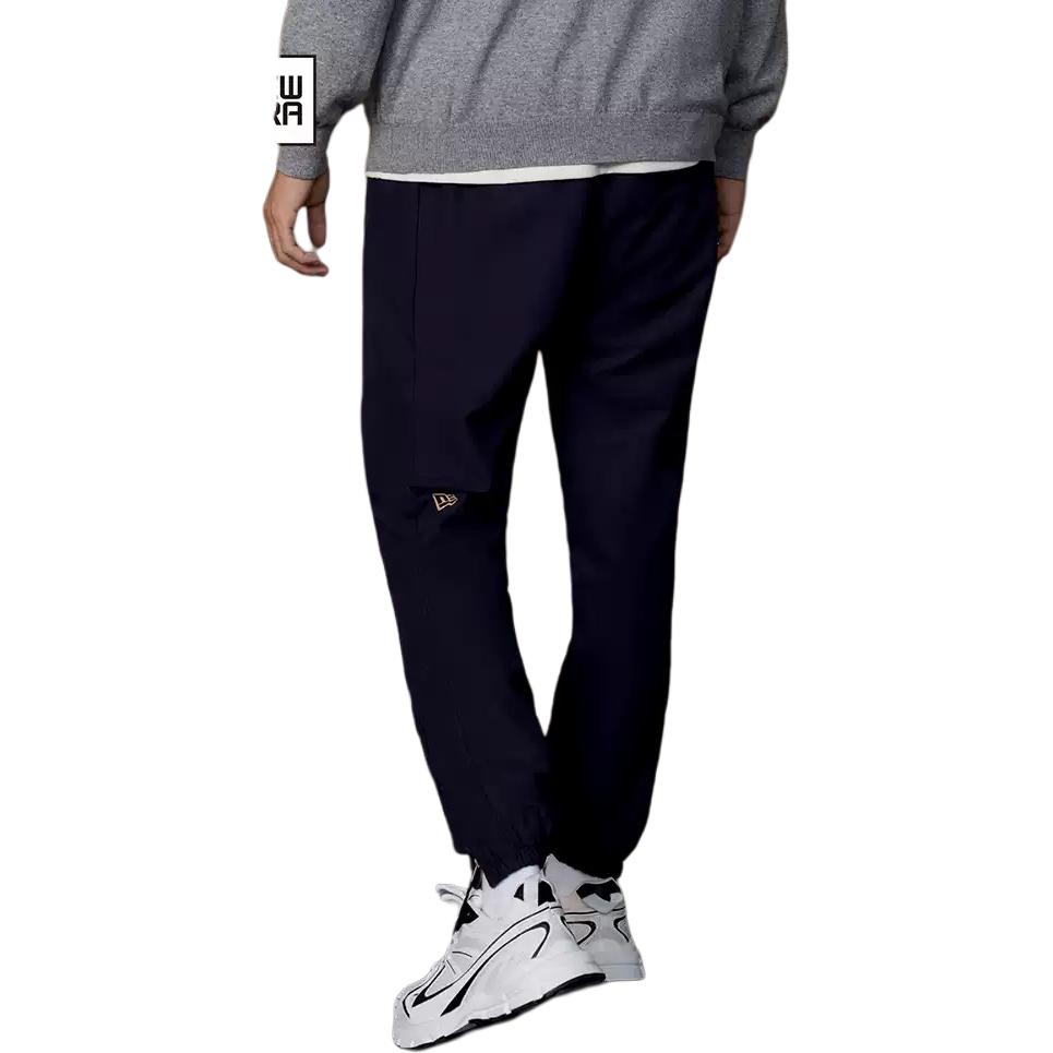 New Era Solid Color Brand Logo Print Elastic Waist Knitted Sports Pants Unisex bottoms Blue 13338705