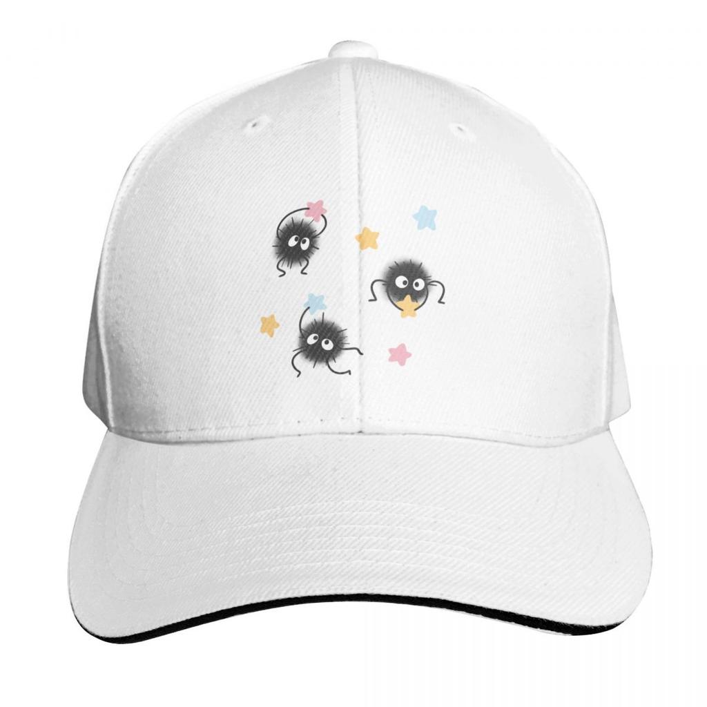 little soot ghosts with colorful stars Baseball Cap Rave birthday Ball Cap Big Size Hat Women Unisexs