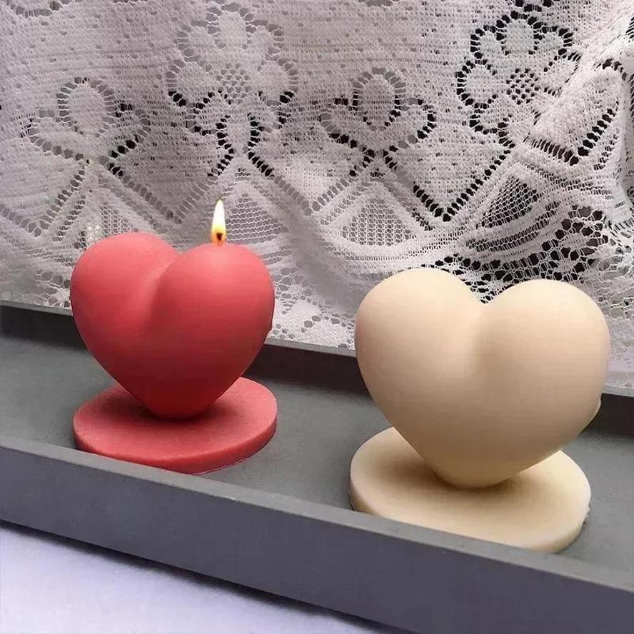 3D Creative Shape Love Candle Silicone Mold Handmade Heart Shaped Soap Plaster Candle Making Mold Valentines Day Creative Gift